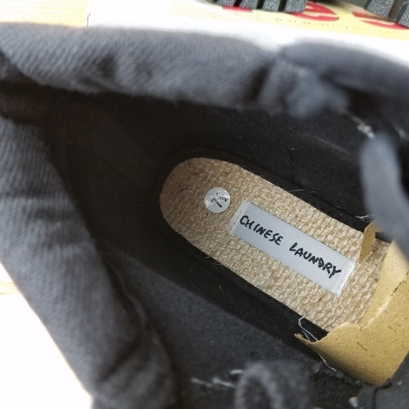 Black Canvas Combat Military Biker Moto Ankle Boots Lace up 7.5M Block Heel NEW - Picture 9 of 10